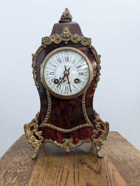 ☆【中古品】 1800年代後半 フランス製 アンティーク置時計 木製 ☆【中古品】 1800年代後半 フランス製 アンティーク置時計 木製