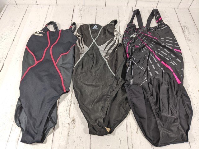 【8yt362】競泳水着 スイムウエア 3点セット トレーニング レディース ワンピース SPEEDO スピード◆adidas アディダス◆サイズ：O◆g61