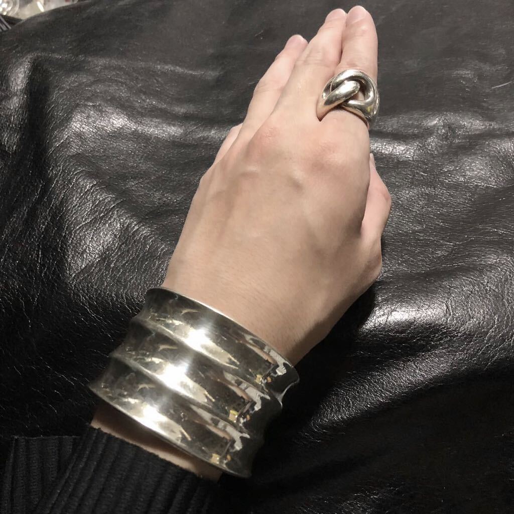 Vintage Silver Wide Wave Caff Bangle 925 Heavy Gauge Vintage Silver Wide Wave Caff Bangle 925 Heavy Gauge