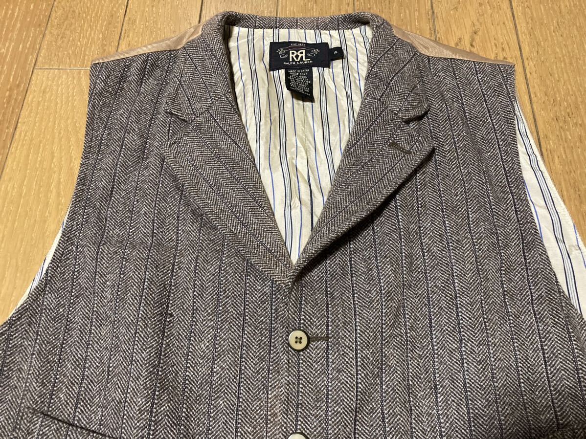 RRL ツイードストライプベスト XL ジレ ベスト ラルフローレン RRL ツイードストライプベスト XL ジレ ベスト ラルフローレン