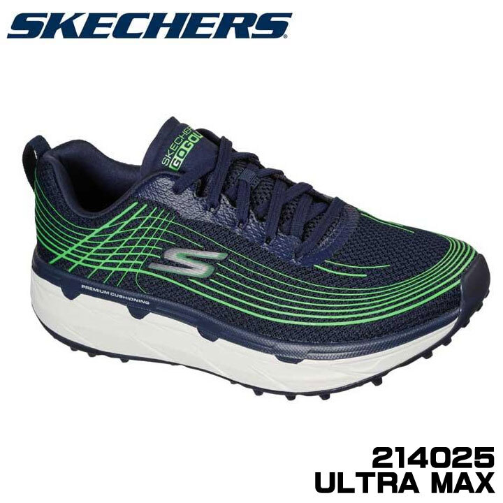 新品 214025 即納 2022 SKECHERS 日本正規品 26.0cm ネイビー/グリーン(ライム) ゴルフシューズ マックス ウルトラ スケッチャーズ 26.0cm