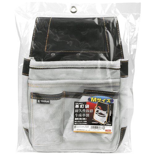 藤原産業(yè) E－Value 革釘袋 Ｍ EMK-2M-N 摩耗 熱に 強いです ビス 腰袋 釘袋 職人 大工 仮枠 建筑 建設(shè) 造作 內(nèi)裝 職人 工具 ツールポーチ