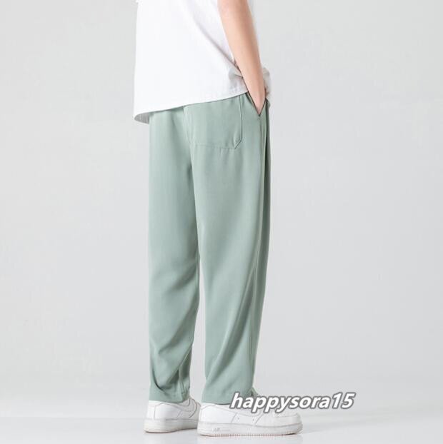  chinos men's contact cold sensation beautiful legs sport .... pants 9 minute height easy thin ... casual spring summer autumn green 4XL