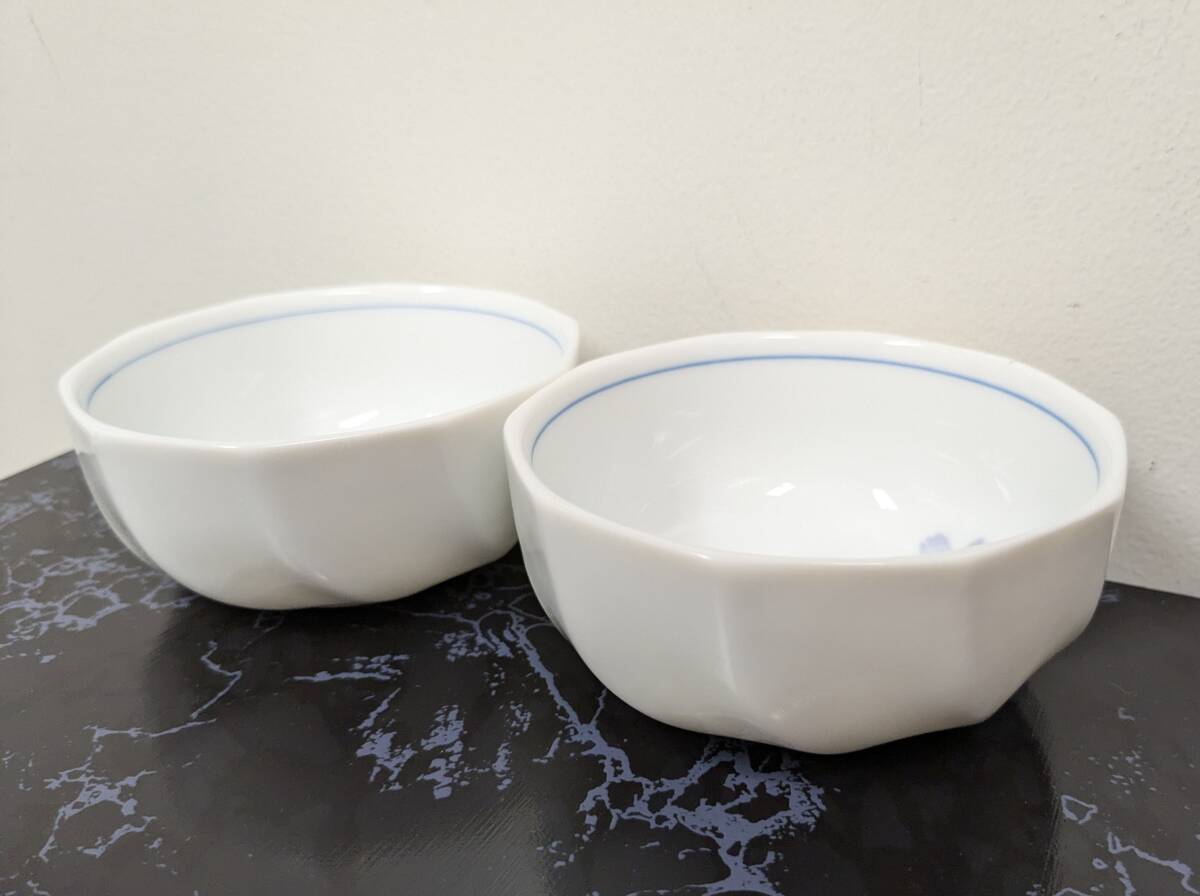 美品 有田焼 幸山窯 撫子花柄 小鉢2個セット 陶磁器 珍しい十角形 和食器 紫ピンク色の花 レア かわいい 使用感あまりなし 美コレクション_画像7