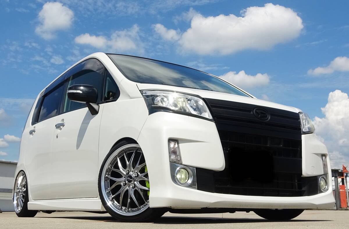 快適フルオーディオ★車検2年&低走行!后期最終LA100S白黒ムーブカスタムRSSAターボ!高級morel&HERIXデジタル!車高調(diào)&16インチ サイバーナビ