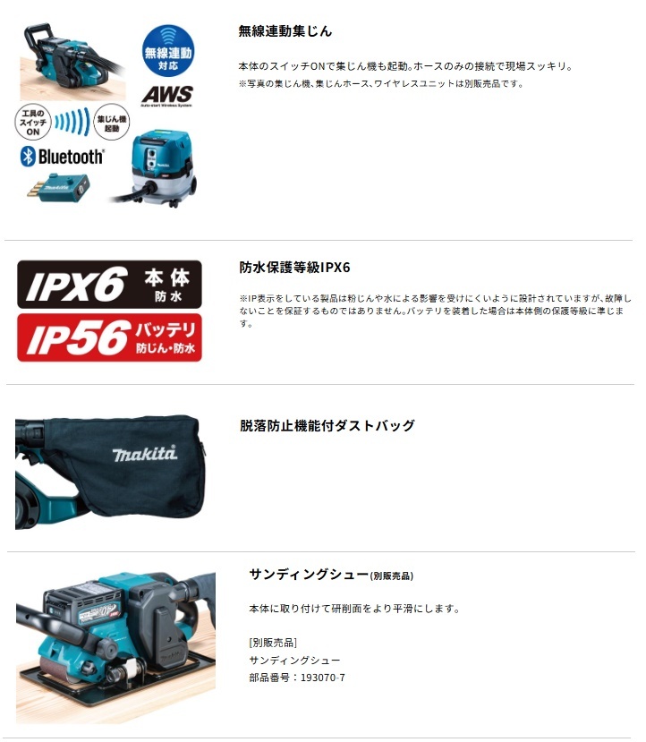 (マキタ) BS001GZ 充電式ベルトサンダ 本体のみ ベルト幅76mm 40Vmax対応 makita_画像5