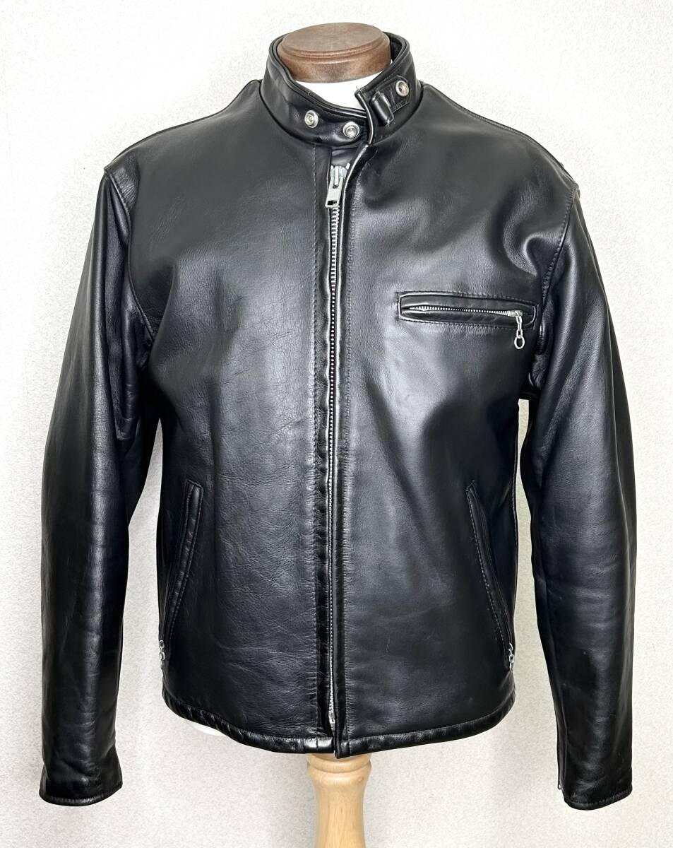 美品✨ショット シングルライダース レザージャケット 641Q ブラック 40 schott ショット 641Q 裏キルティング シングル ライダース