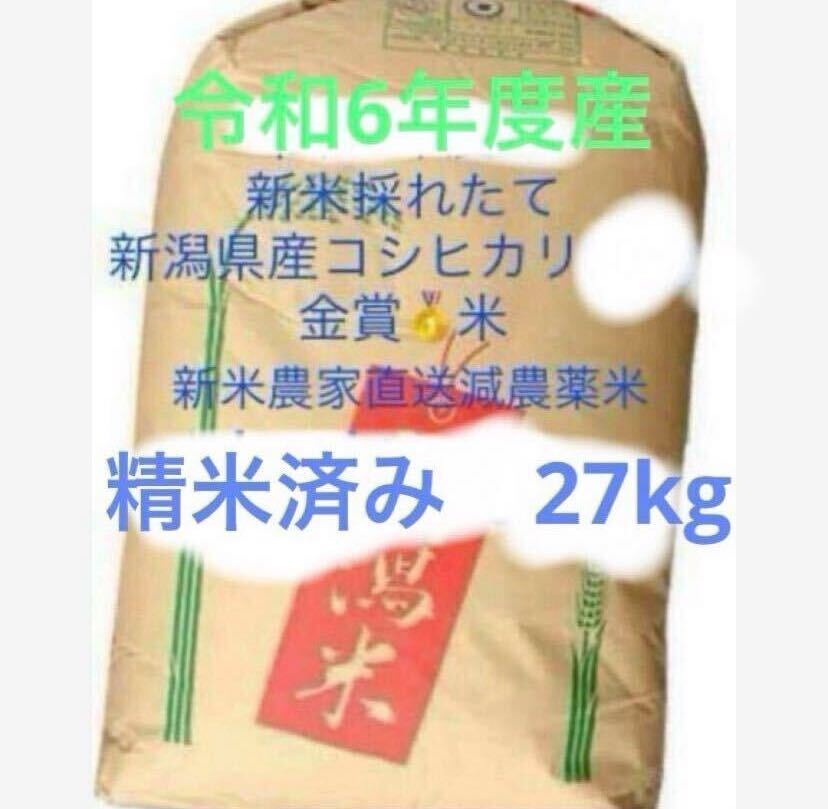 新潟県産 一等 金賞 低温 魚沼産より美味 令和6年度農家直送 新米 白米 精米 こしひかり 30kg キロ 減農薬 超健康 新潟市 2024 玄米出品　
