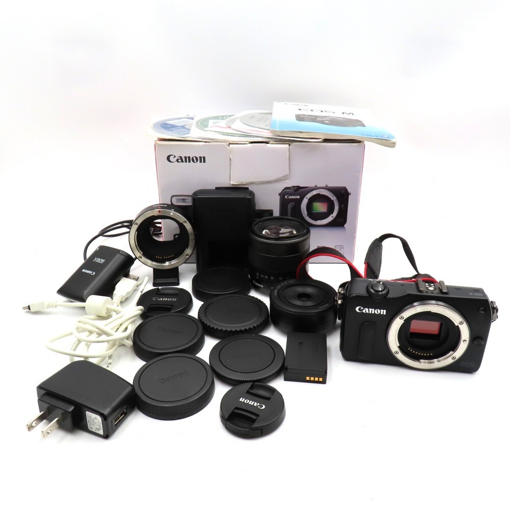 Canon EOS M ミラーレスカメラ レンズ付 EOS M キヤノン Canon ミラーレス一眼 レンズキット レッド 中古