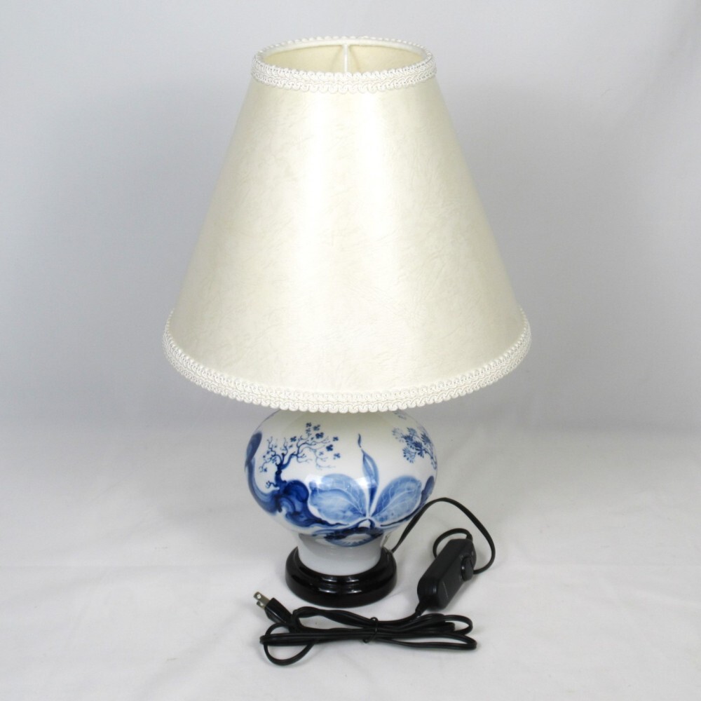 1円〜 Meissen マイセン ブルーオーキッド ランプ 通電確認済み ※同梱不可 y79-3012197【Y商品】