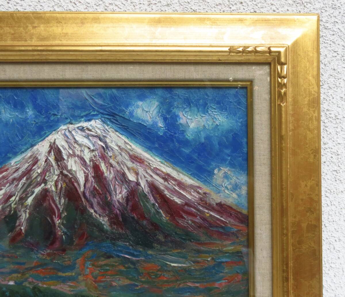 【SAKURAYA】真作保証 アート作品【朝霧富士/画家 寺西進三郎】油彩 油絵 日本画 風景画 豪華額装 絵画 美術 芸術 作家 在銘 骨董品 57×48_画像4