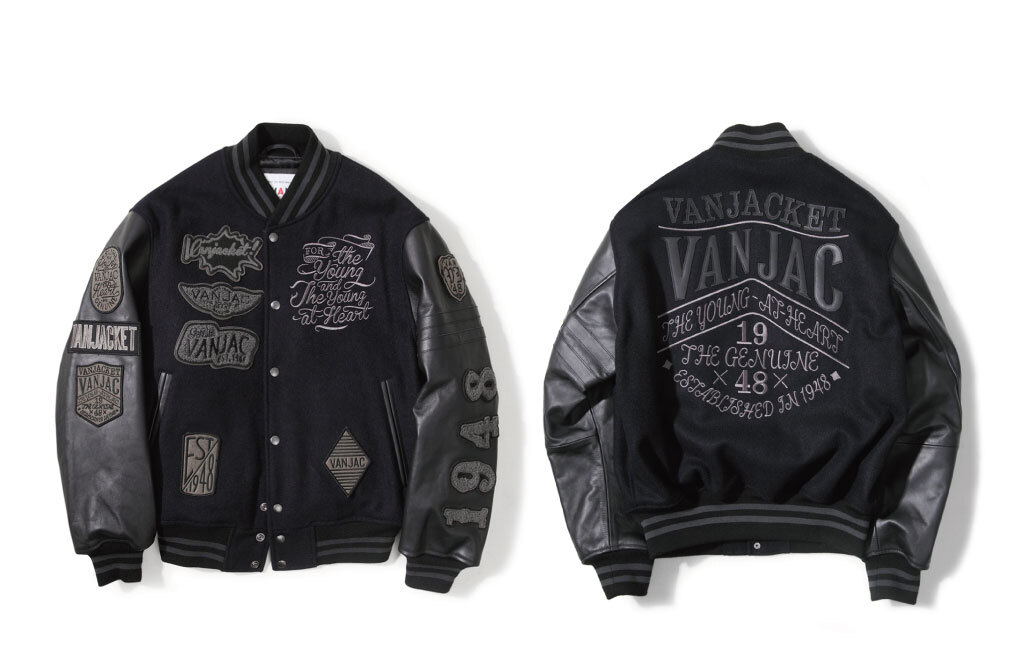 VAN JAC ヴァンヂャケット プレミアム スタジャン 濃紺×黒 M VAN VAN JAC ヴァンヂャケット プレミアム スタジャン 濃紺×黒 M VAN