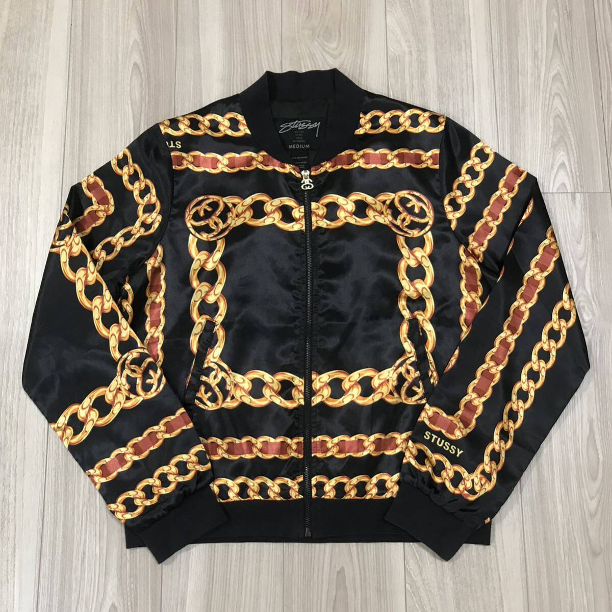 stussy old chan shirts jacket blouson gold black チェーン stussy old chan shirts jacket blouson gold black チェーン