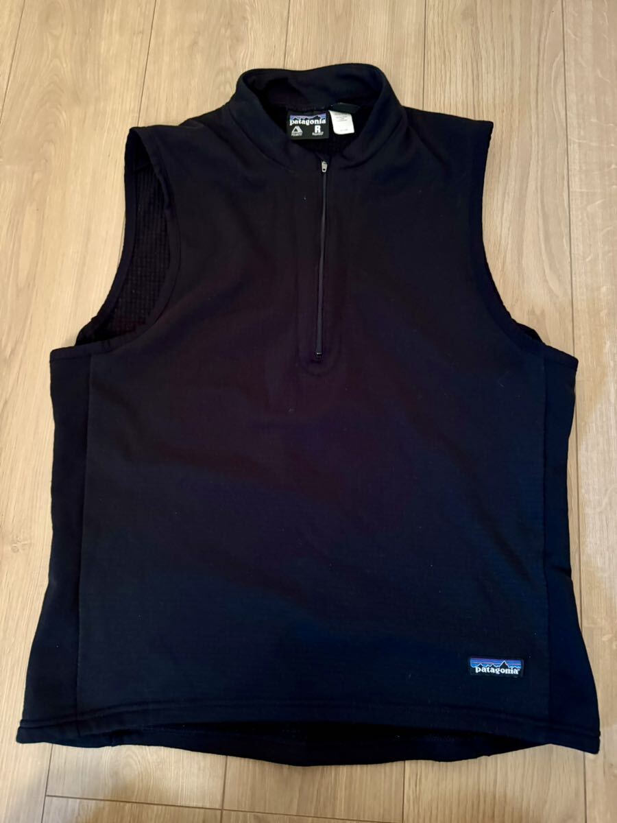 USA製 patagonia r1 パタゴニア レギュレーター ベスト 黒 00s FA 40090 シンプル ハーフジップ M