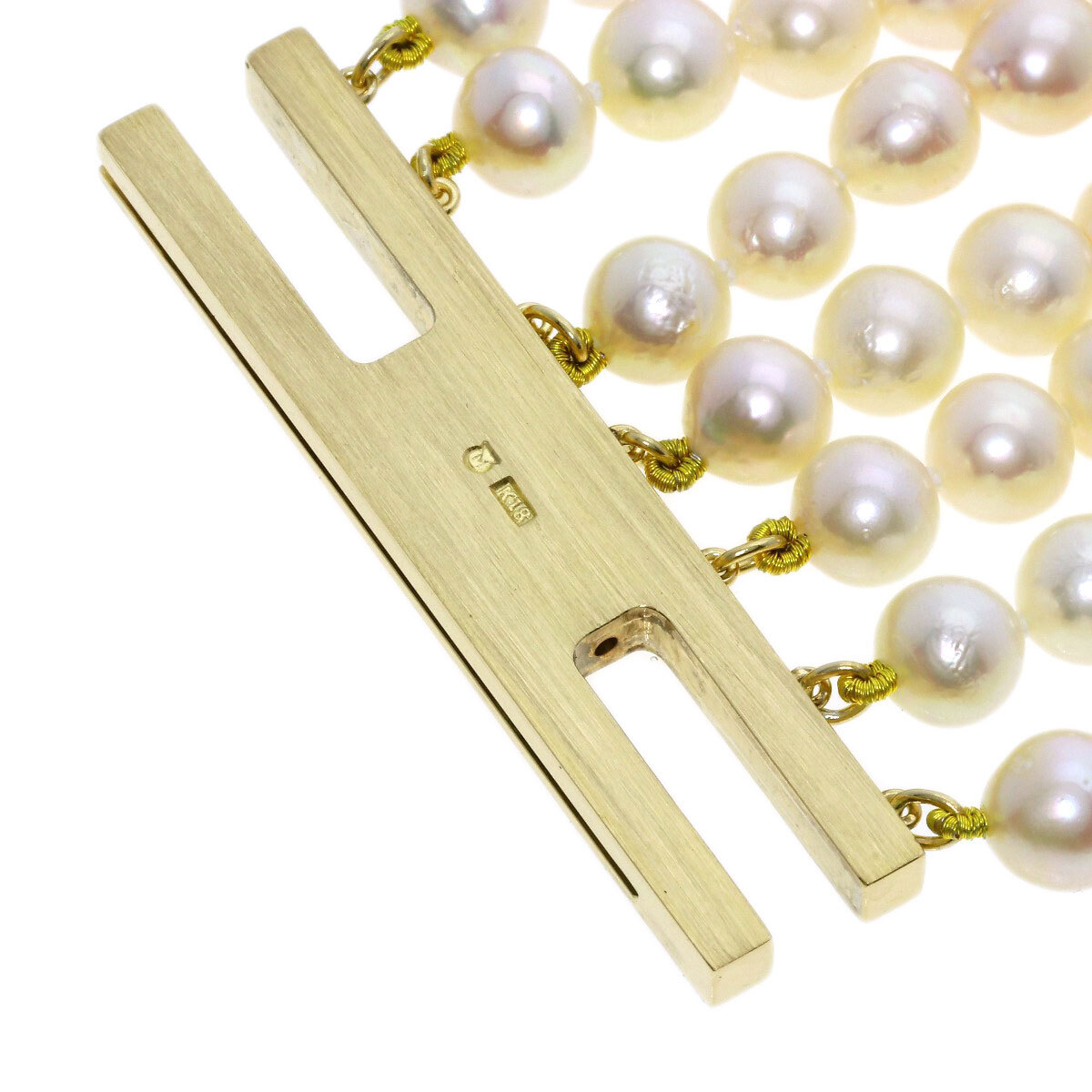 MIKIMOTO ミキモト アコヤパール 真珠 ブレスレット K18イエローゴールド レディース 中古