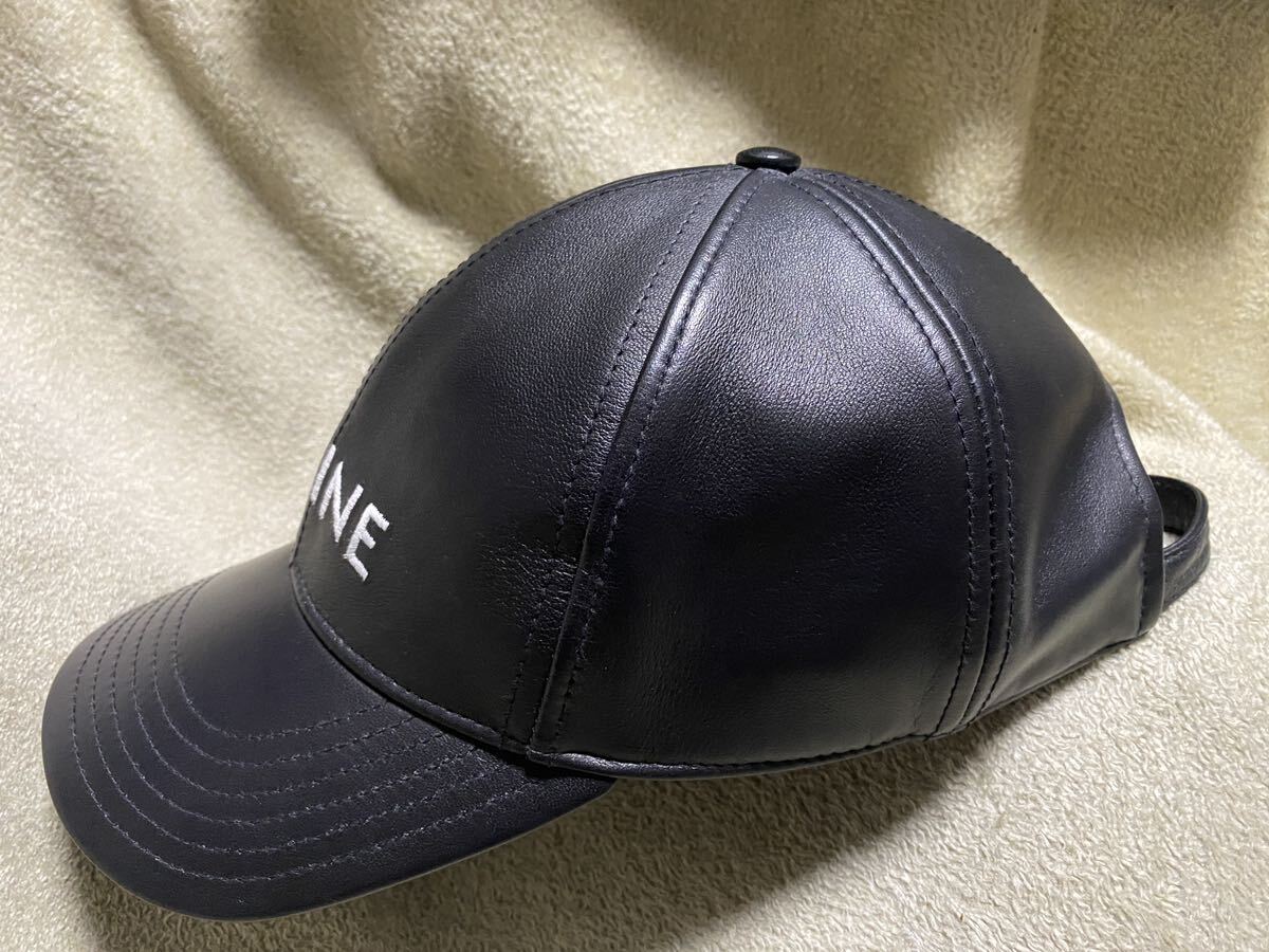 セリーヌ オールレザー ベースボールキャップ 黒 L celine セリーヌ オールレザー ベースボールキャップ 黒 L celine
