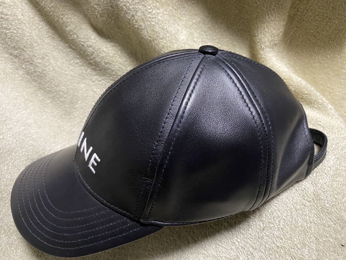 セリーヌ オールレザー ベースボールキャップ 黒 L celine セリーヌ オールレザー ベースボールキャップ 黒 L celine