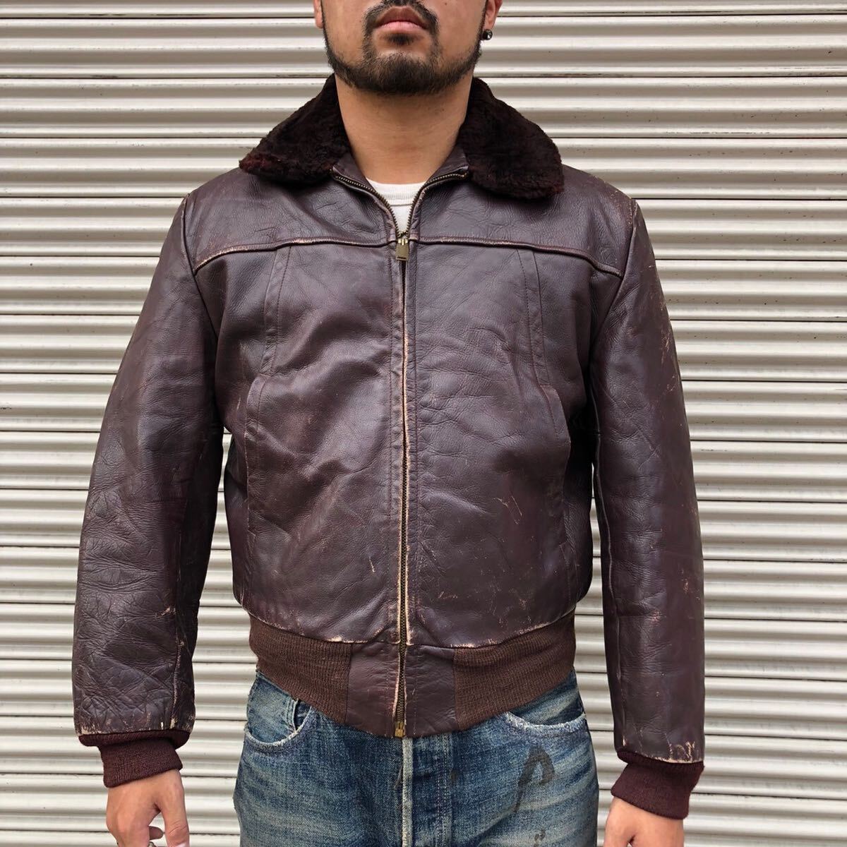 50s HERCULES 襟ボア ジャケット ヘラクレス レザー ステア 50s HERCULES 襟ボア ジャケット ヘラクレス レザー ステア