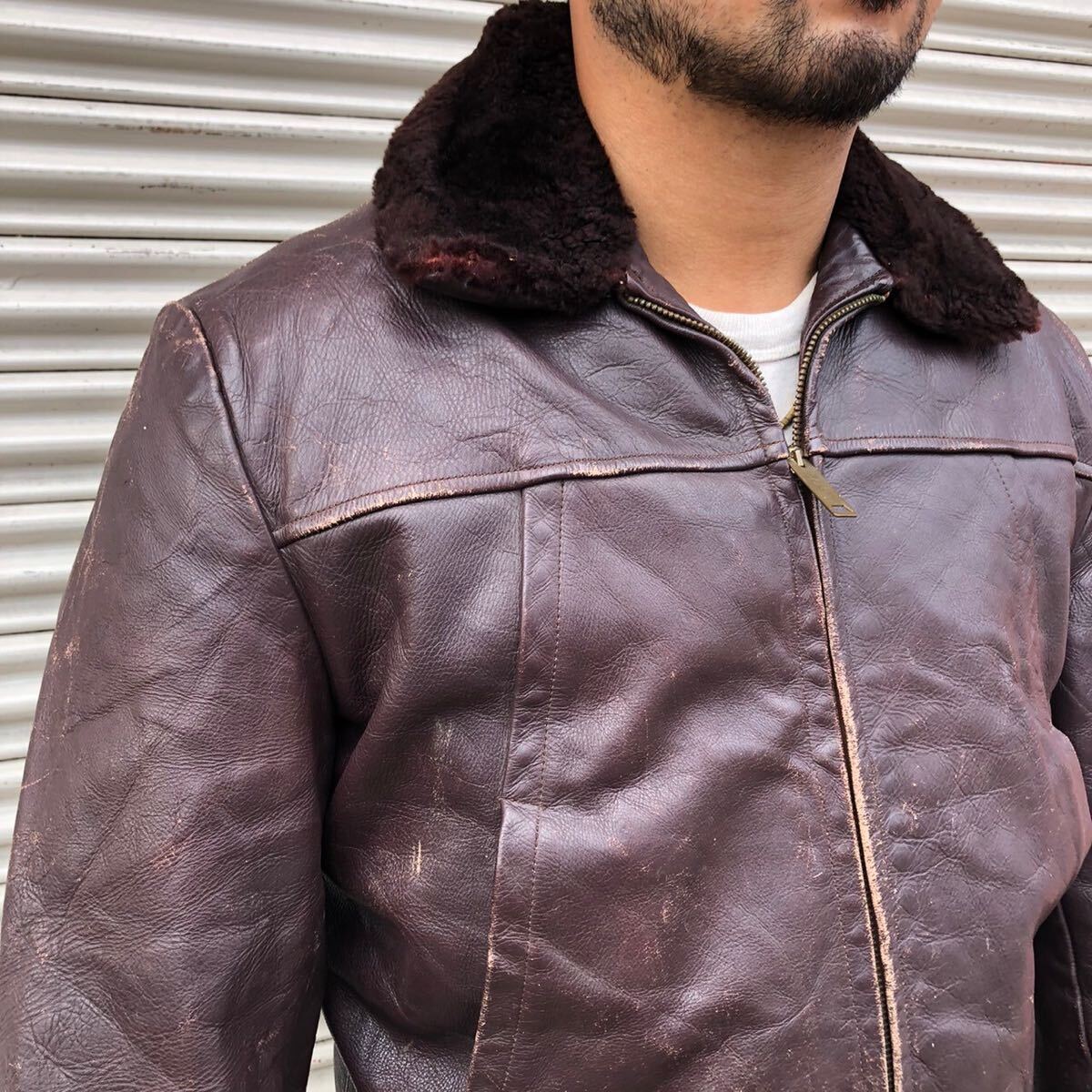 50s HERCULES 襟ボア ジャケット ヘラクレス レザー ステア 50s HERCULES 襟ボア ジャケット ヘラクレス レザー ステア