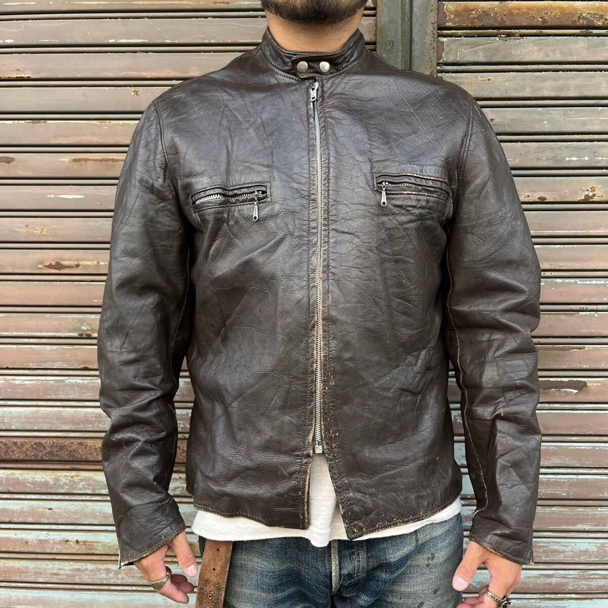60s BROOKS ブルックス シングルライダース ジャケット レザー 60s BROOKS ブルックス シングルライダース ジャケット レザー