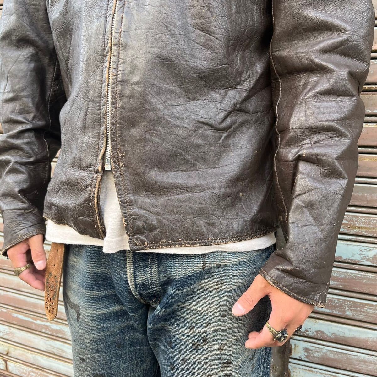 60s BROOKS ブルックス シングルライダース ジャケット レザー 60s BROOKS ブルックス シングルライダース ジャケット レザー
