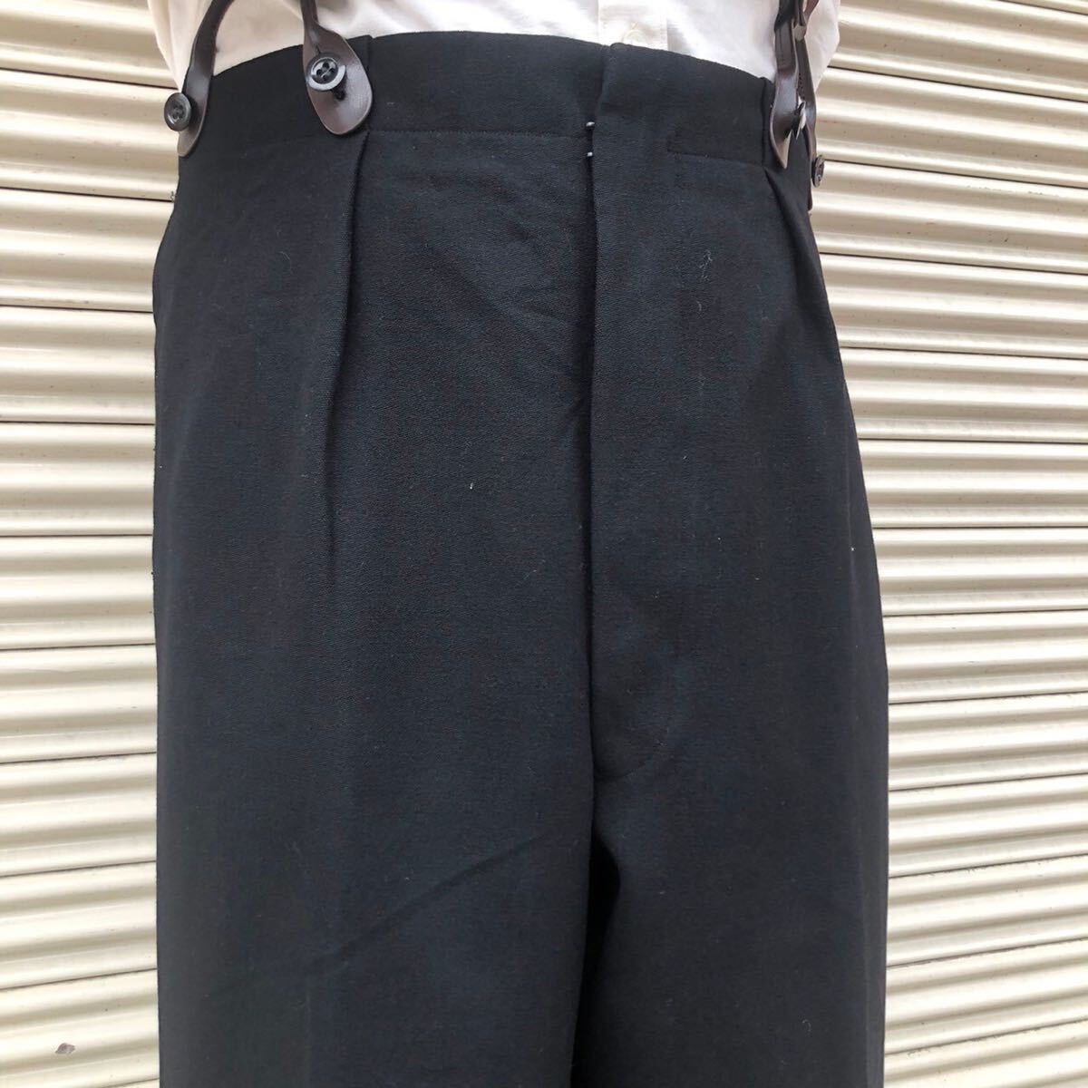 30s 40s Euro Vintage ウール スラックス 針刺し バックルバック 30s 40s Euro Vintage ウール スラックス 針刺し バックルバック