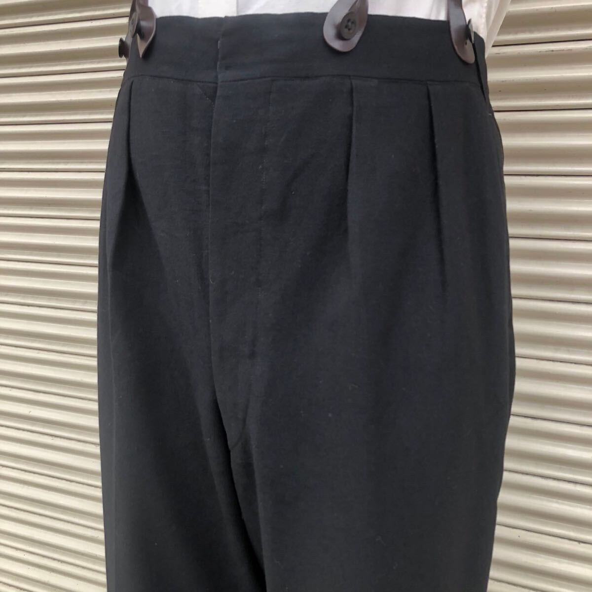 20s 30s Euro Vintage ウール スラックス 針刺し バックルバック 20s 30s Euro Vintage ウール スラックス 針刺し バックルバック