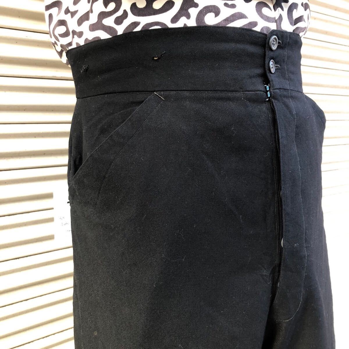 20s 30s Euro Vintage ウール スラックス 針刺し バックルバック 20s 30s Euro Vintage ウール スラックス 針刺し バックルバック