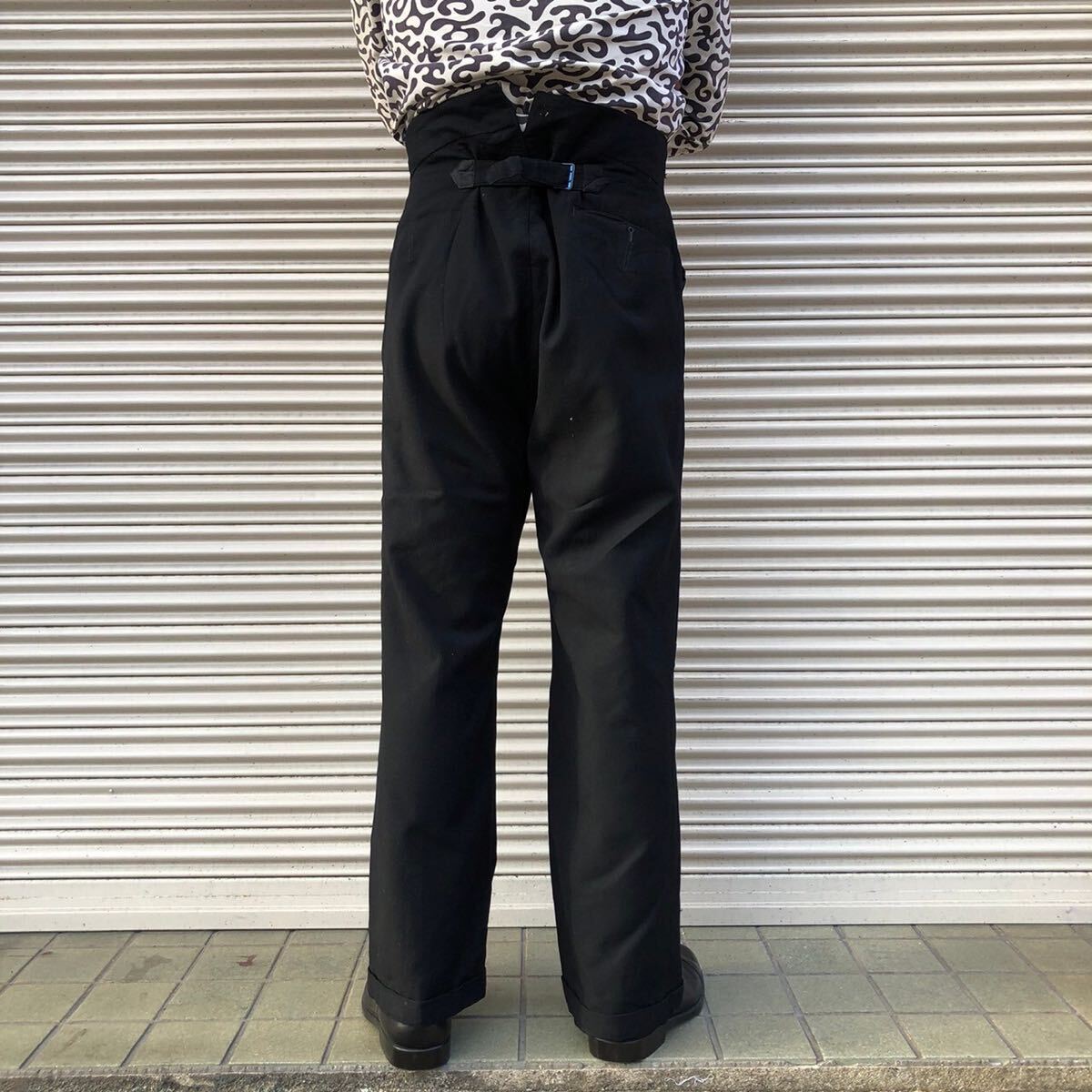20s 30s Euro Vintage ウール スラックス 針刺し バックルバック 20s 30s Euro Vintage ウール スラックス 針刺し バックルバック