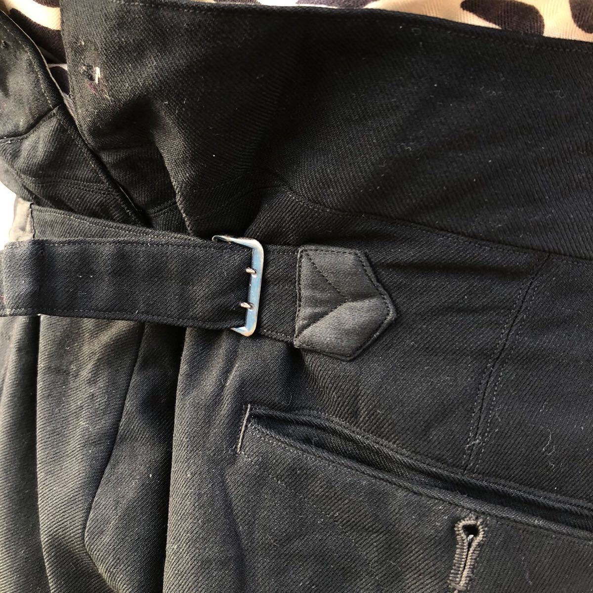 20s 30s Euro Vintage ウール スラックス 針刺し バックルバック 20s 30s Euro Vintage ウール スラックス 針刺し バックルバック