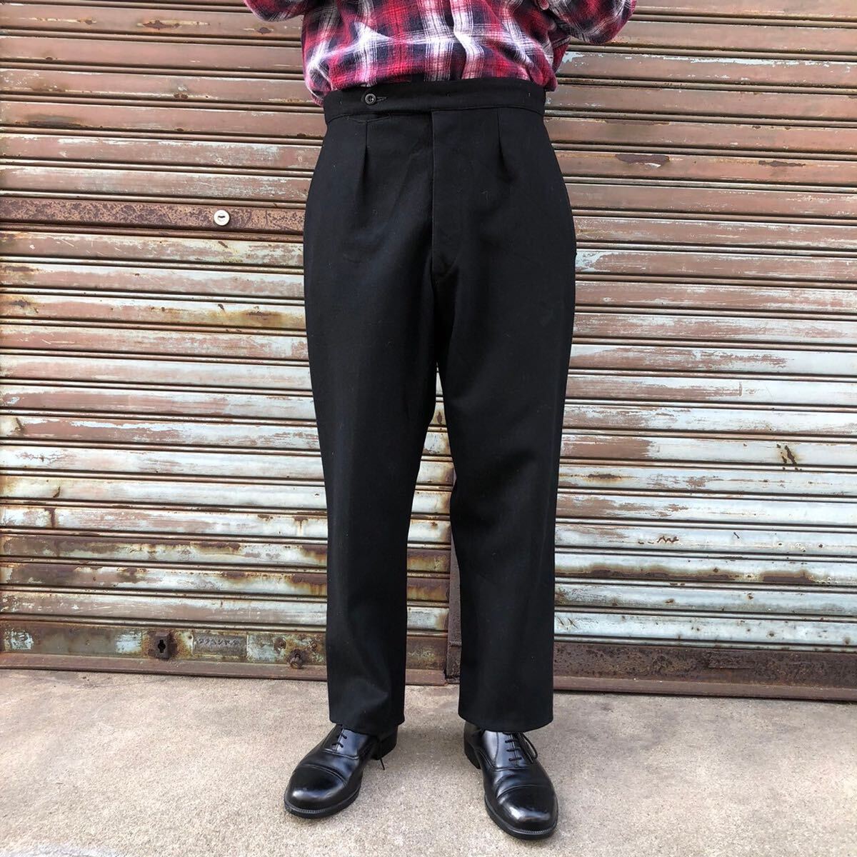 40s 50s Czecroslovakia ウール スラックス スライド バックル 40s 50s Czecroslovakia ウール スラックス スライド バックル