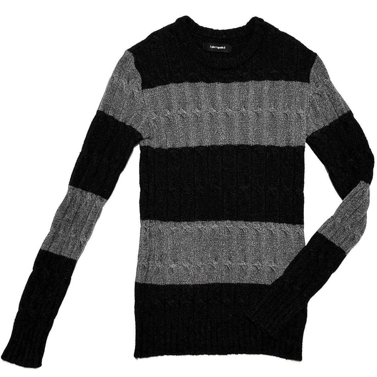 定価6万 1piu1uguale3 CASHWOOL VISCOSE MIX CABLE BIG BORDER 定価6万 1piu1uguale3 CASHWOOL VISCOSE MIX CABLE BIG BORDER