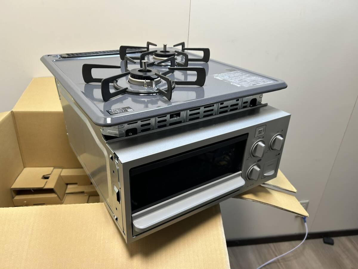 4781 未使用 Rinnai リンナイ 都市ガス 12A 13A ビルトインガスコンロ 2口 間口45cm R1423A0LHV RB2K3HS 千葉県船橋市三咲 手渡し可