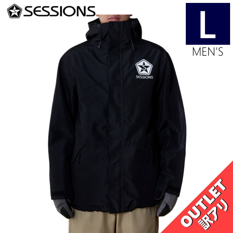 【アウトレット】23-24 SESSIONS VITAL JKT カラー:BLACK Lサイズ メンズ スノーボード スキー スノボウェア ジャケット JACKET 型落ち