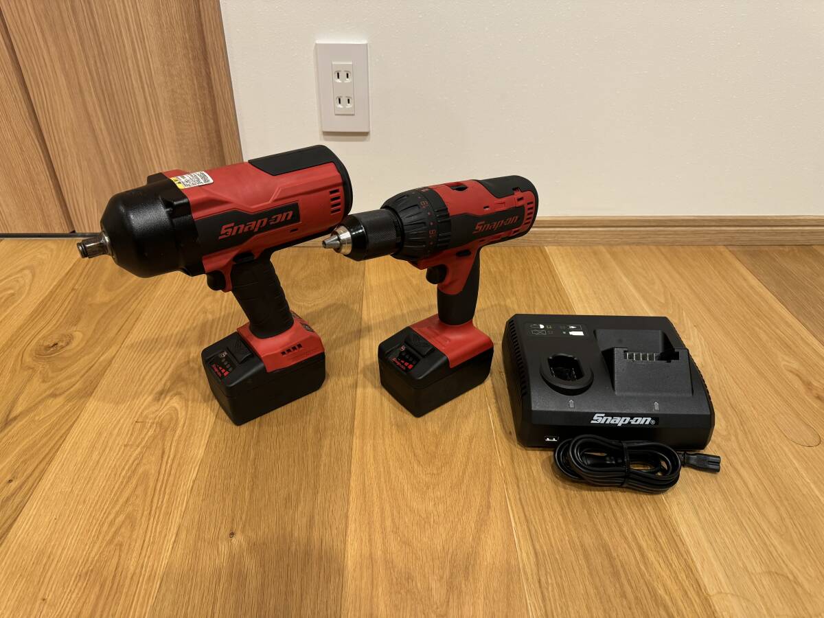 スナップオン Snap-on 1/2インパクト＋充電ドライバー ＋充電器セット 送料無料!! 動作確認済み CT9075+CDR885OH