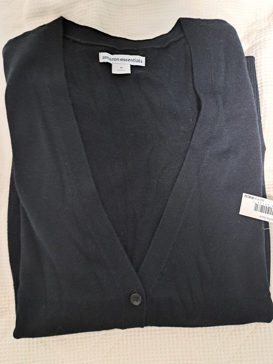 Amazon Essentials カーディガン ライトウエイトニット Vネック 黒 XL