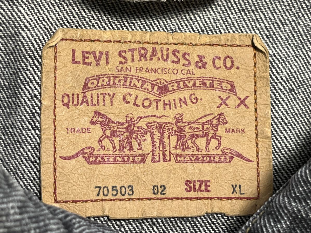 貴重!先染め!LEVI'S 70503-0258 ブラックデニムジャケット 貴重!先染め!LEVI'S 70503-0258 ブラックデニムジャケット
