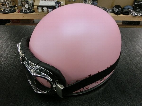 【新品半額】READ工業(yè) レディース QH-4 半キャップ 125cc以下用 57-58 ピンク×フラワー▼Dio.JOG.アドレス.チョイノリ.マジェスティ乗りに