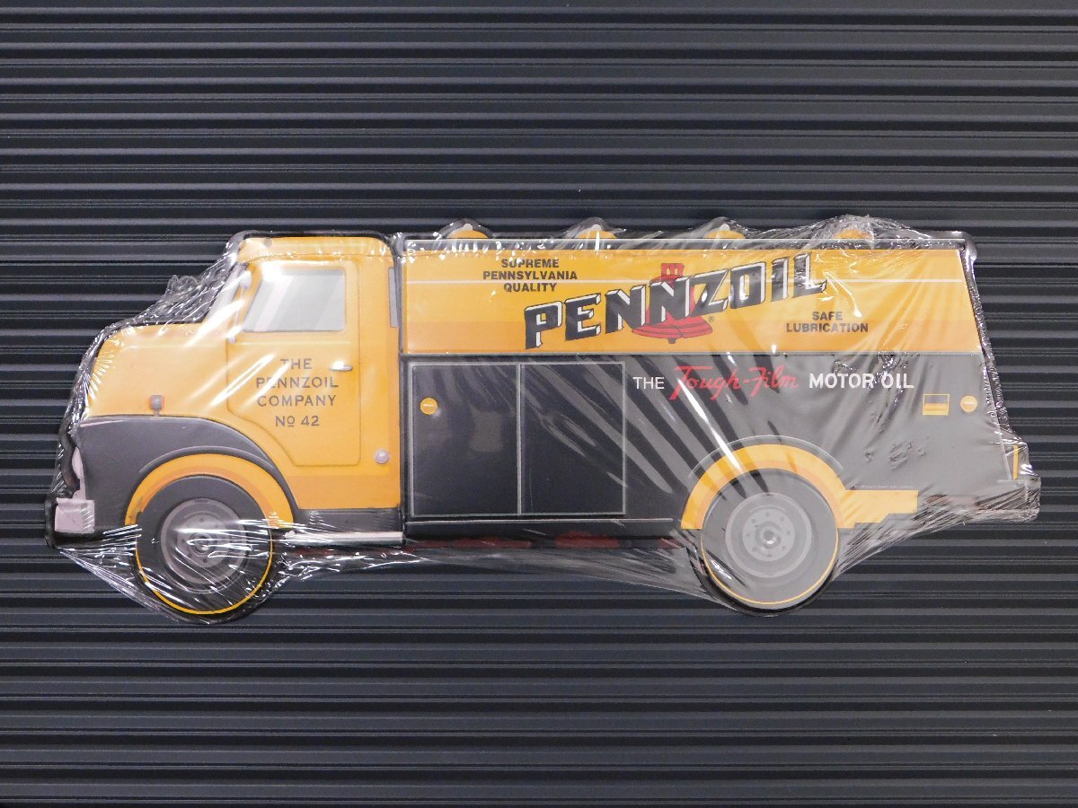 [PENNZOIL* truck ]*{en Boss metal autograph } american miscellaneous goods en Boss signboard tin plate signboard 124