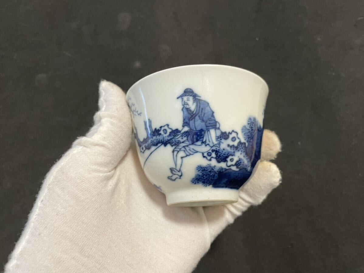 煎茶道具　清 呉須　染付 茶碗 抹茶碗 湯呑　茶器 時代物　中国美術　骨董品 唐物 蕎麦猪口 古伊万里 豆鉢 