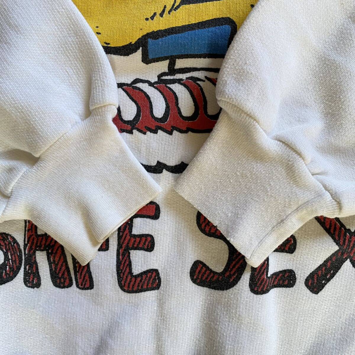 80’s Mother Goose & Grimm Safe Sex Sweatshirt スウェット 古着 エロ　vintage used_画像7