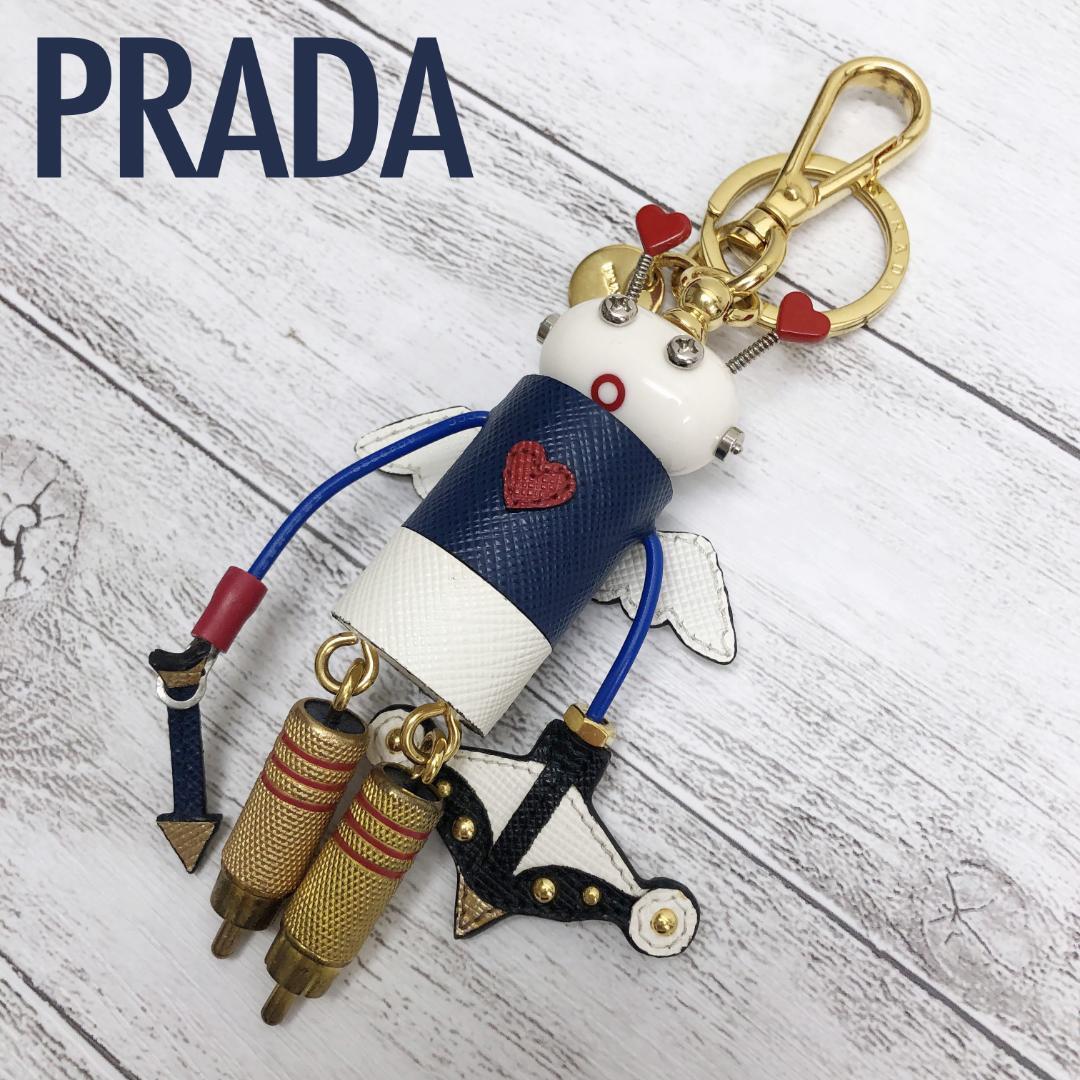 美品】プラダ キーホルダー キーリング ロボット エンジェル 美品】プラダ キーホルダー キーリング ロボット エンジェル