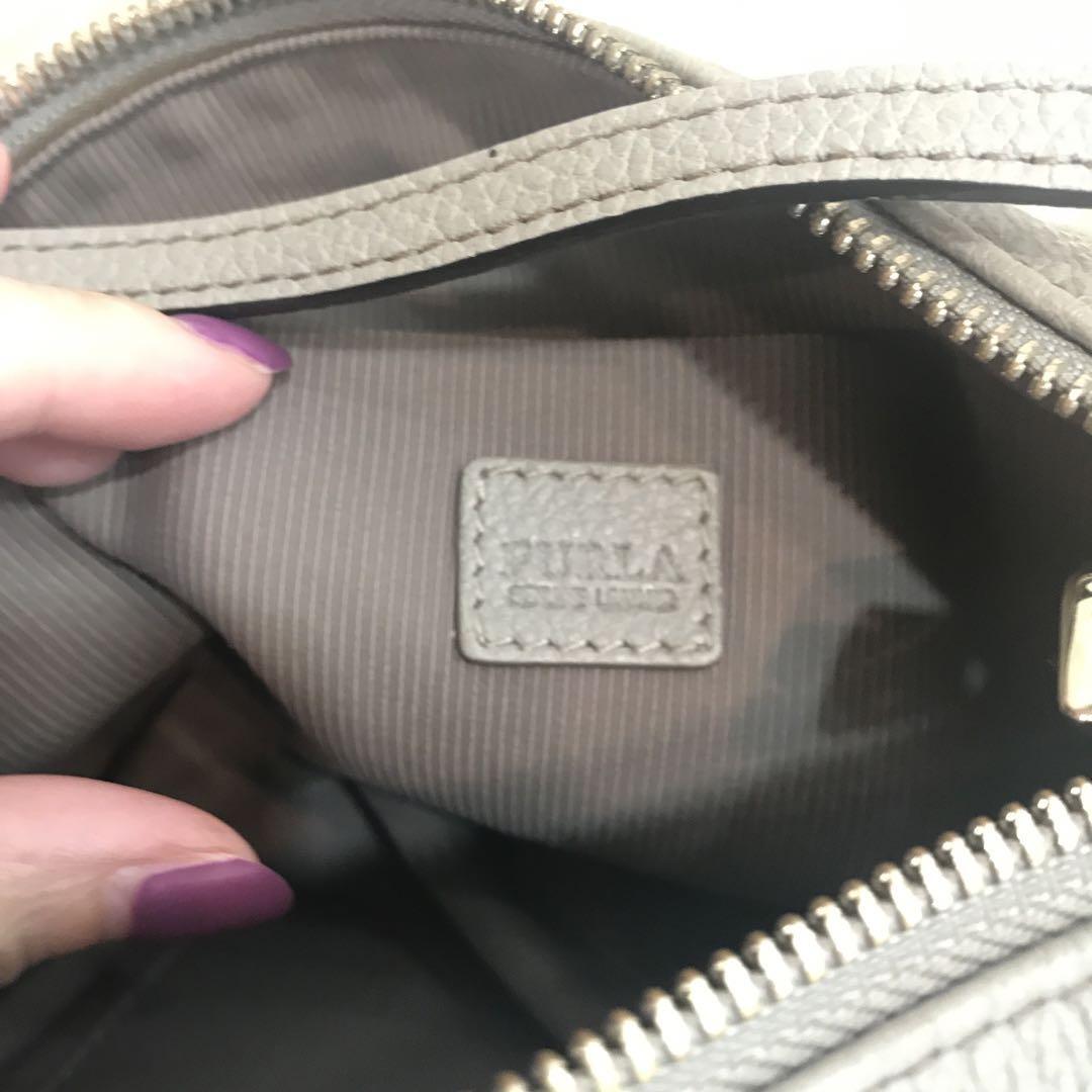 外観美品 FURLA フルラ 2WAYショルダーバッグ レザー グレー 外観美品 FURLA フルラ 2WAYショルダーバッグ レザー グレー