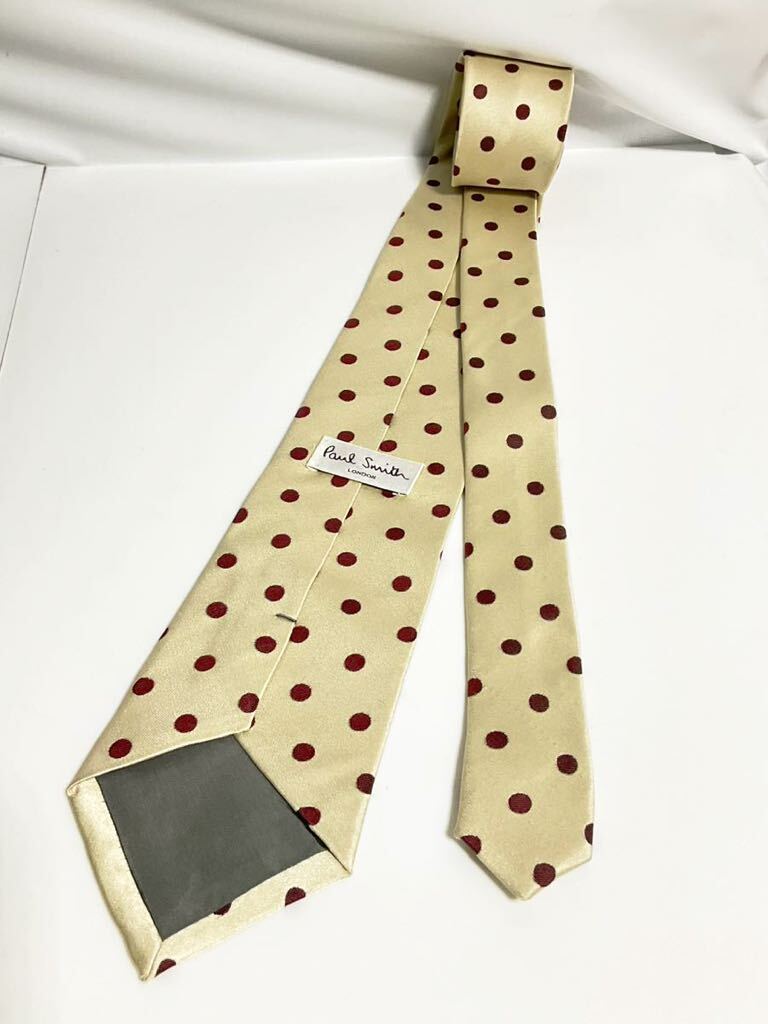  Paul Smith necktie ivory series polka dot pattern postage 185 jpy ( pursuit attaching )~ brand necktie 