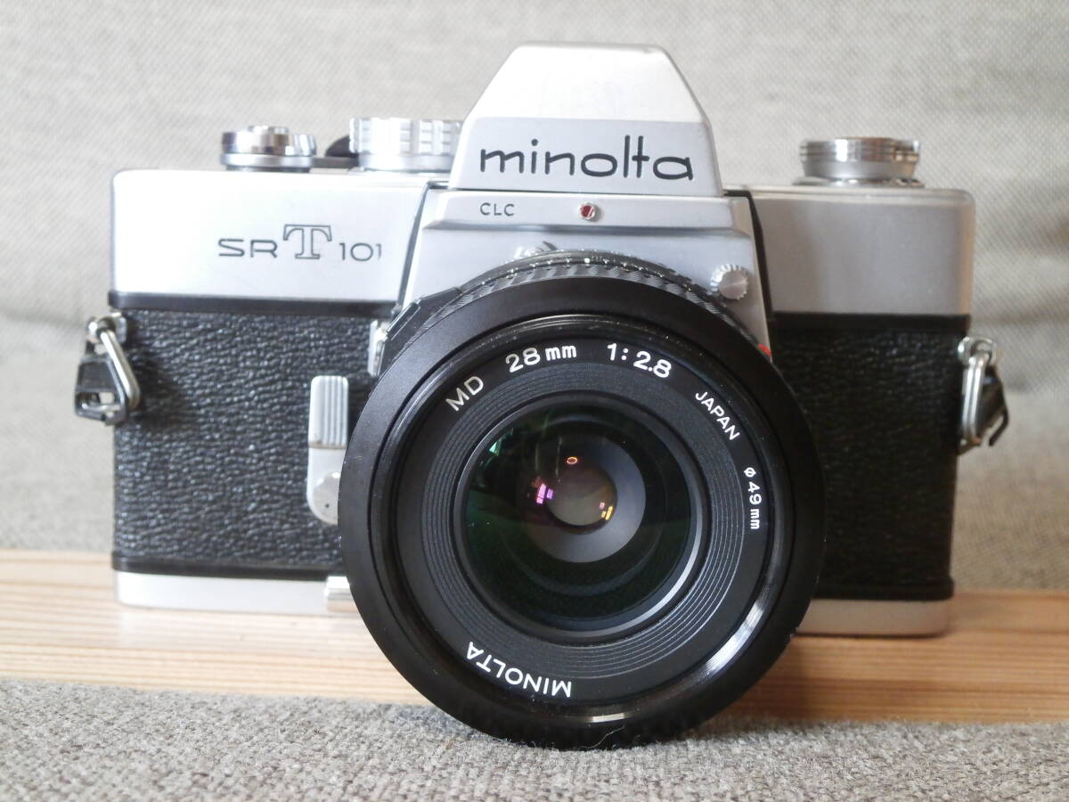 minolta SRT 101 MD 28mm 1:2.8 レンズ付き　動作確認済み