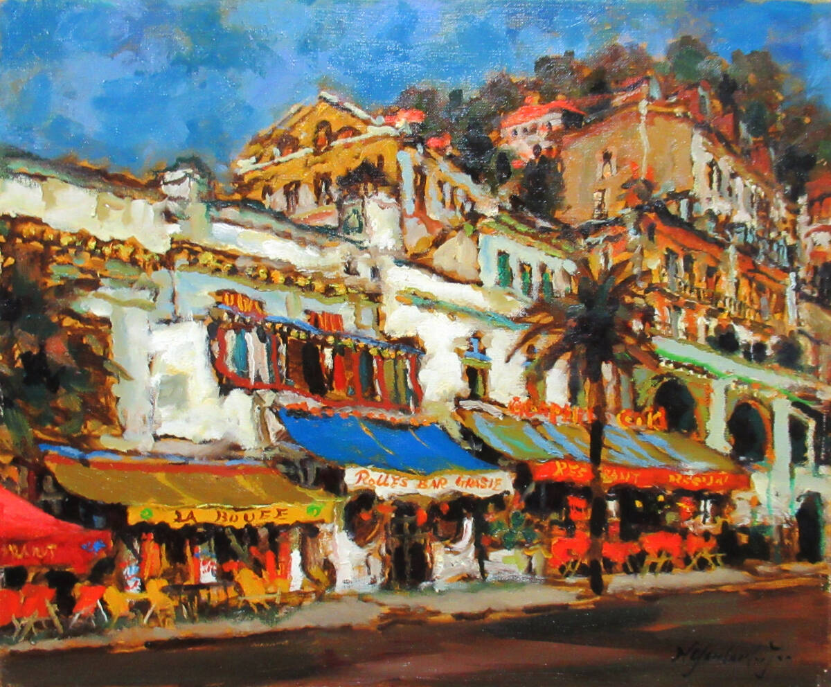 真作 山本彪一の絵画 パリの風景に似てます スペインの 真作 山本彪一の絵画 パリの風景に似てます スペインの