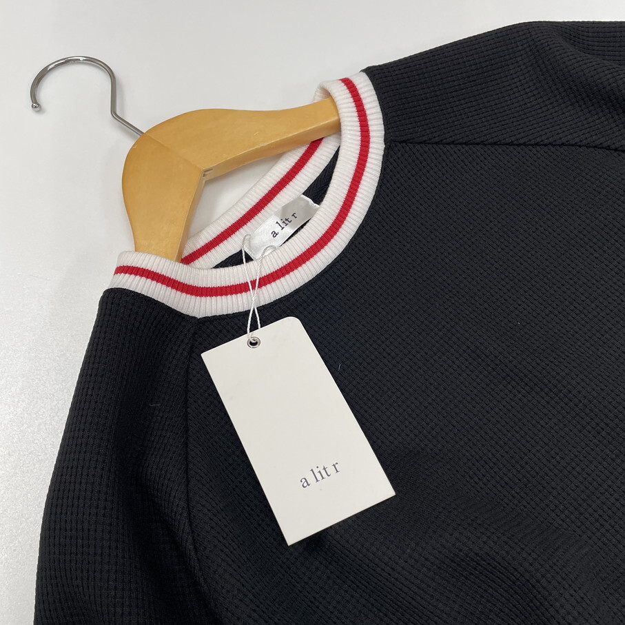 /M/ a lit r ブラック リンガーTシャツ トップス スポーツ アウトドア キャンプ ワッフル 生地 オーバーサイズ ホワイト アリトル_画像3