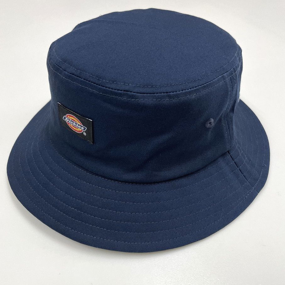 Dickies ネイビー バケットハット アウトドア キャンプ ゴルフ 帽子 バイク スポーツ レトロ ロゴブラックワッペン ディッキーズ_画像2