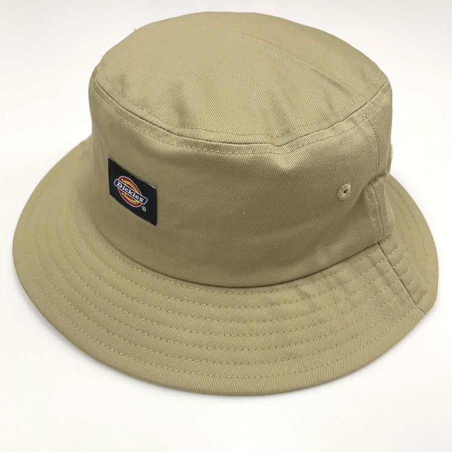 Dickies ベージュ バケットハット アウトドア キャンプ ゴルフ 帽子 バイク スポーツ レトロ ロゴブラックワッペン ディッキーズ_画像2