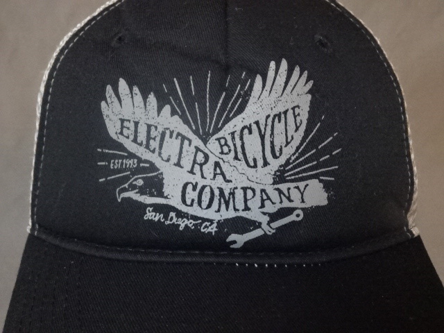 激レア USA購入 アメリカ企業モノ カリフォルニア発祥 自転車メーカー【ELECTRA BICYCLE COMPANY】ロゴプリントメッシュキャップ中古良品